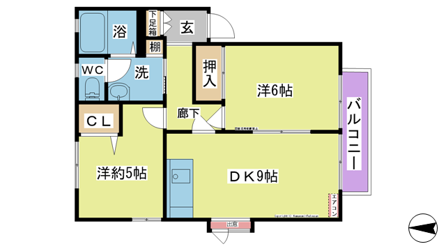 間取り図 図面、設備と現況が違う場合は、現況を優先とする。 間取り図