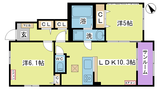 間取り図 図面、設備と現況が違う場合は、現況を優先とする。 間取り図